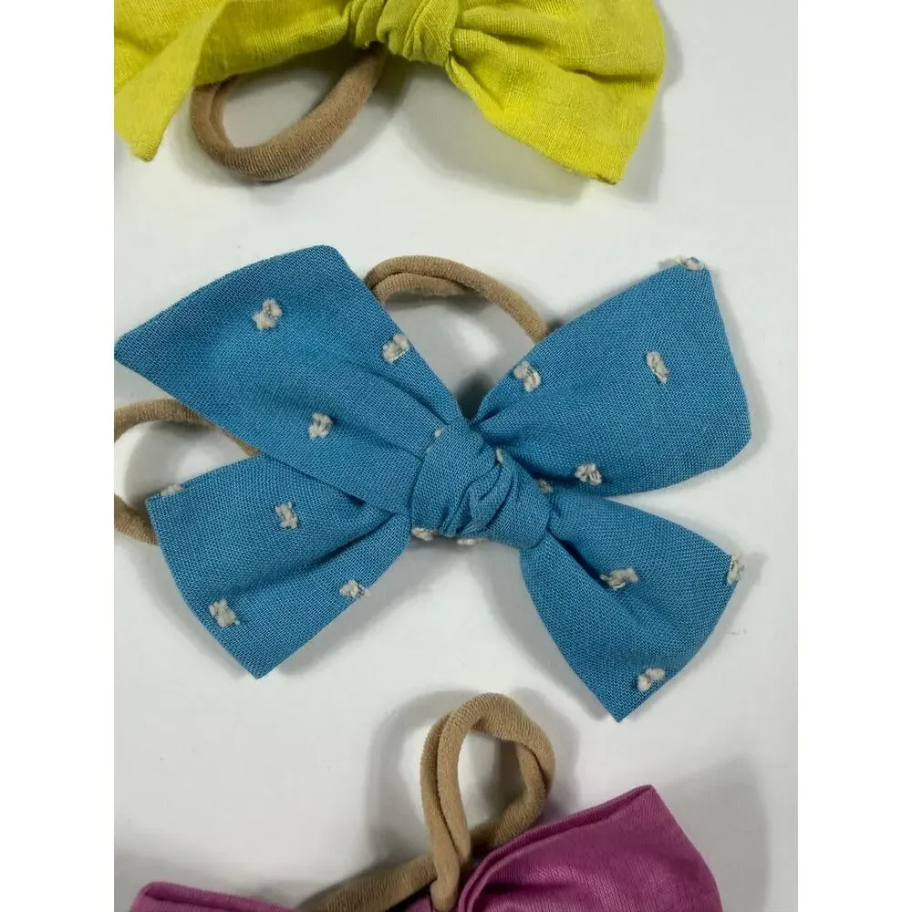 Small Shop Baby Bow Headband Set of 3 Nylon Fabric Bows